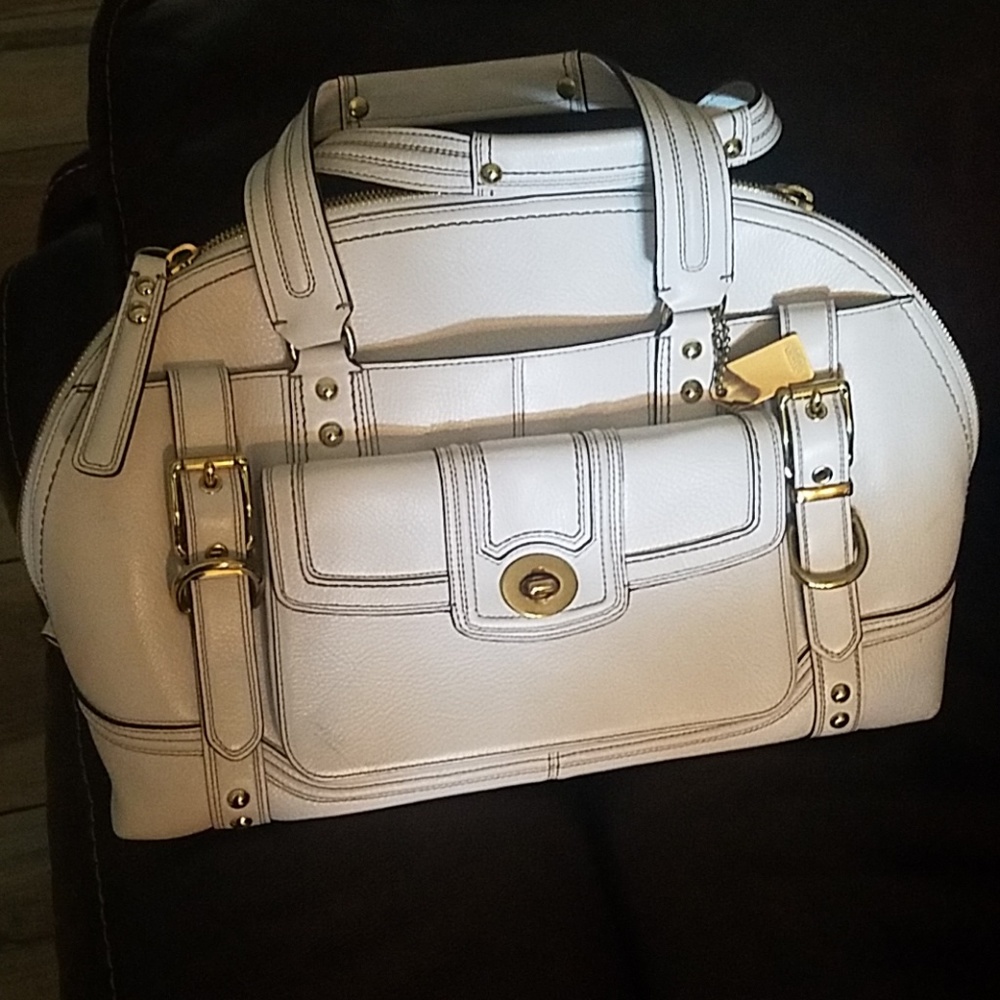 Large leather coach bag